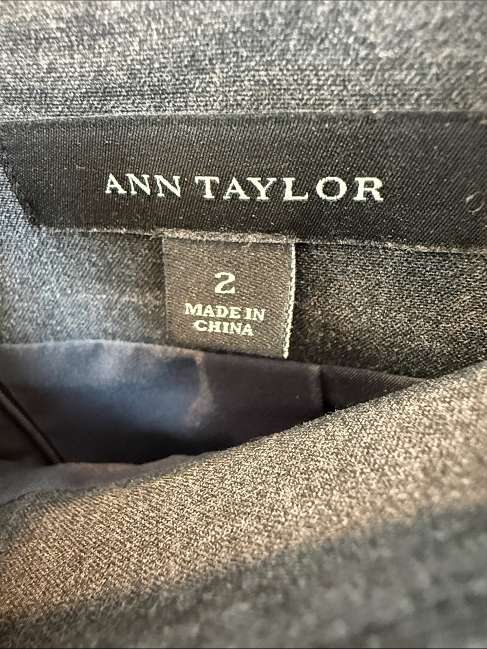 Ann Taylor Gray Tailored One-Button Blazer and Skirt Suit Set - Picture 9 of 9